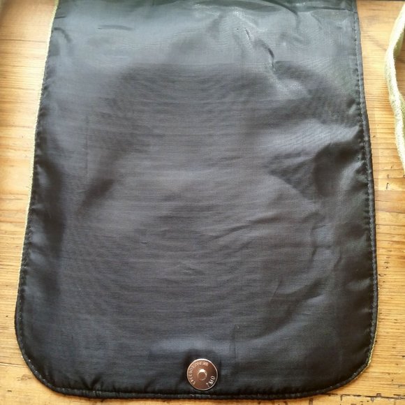 Linen Front Flap Cross Body Bag with Embroidered Front - Picture 6 of 7